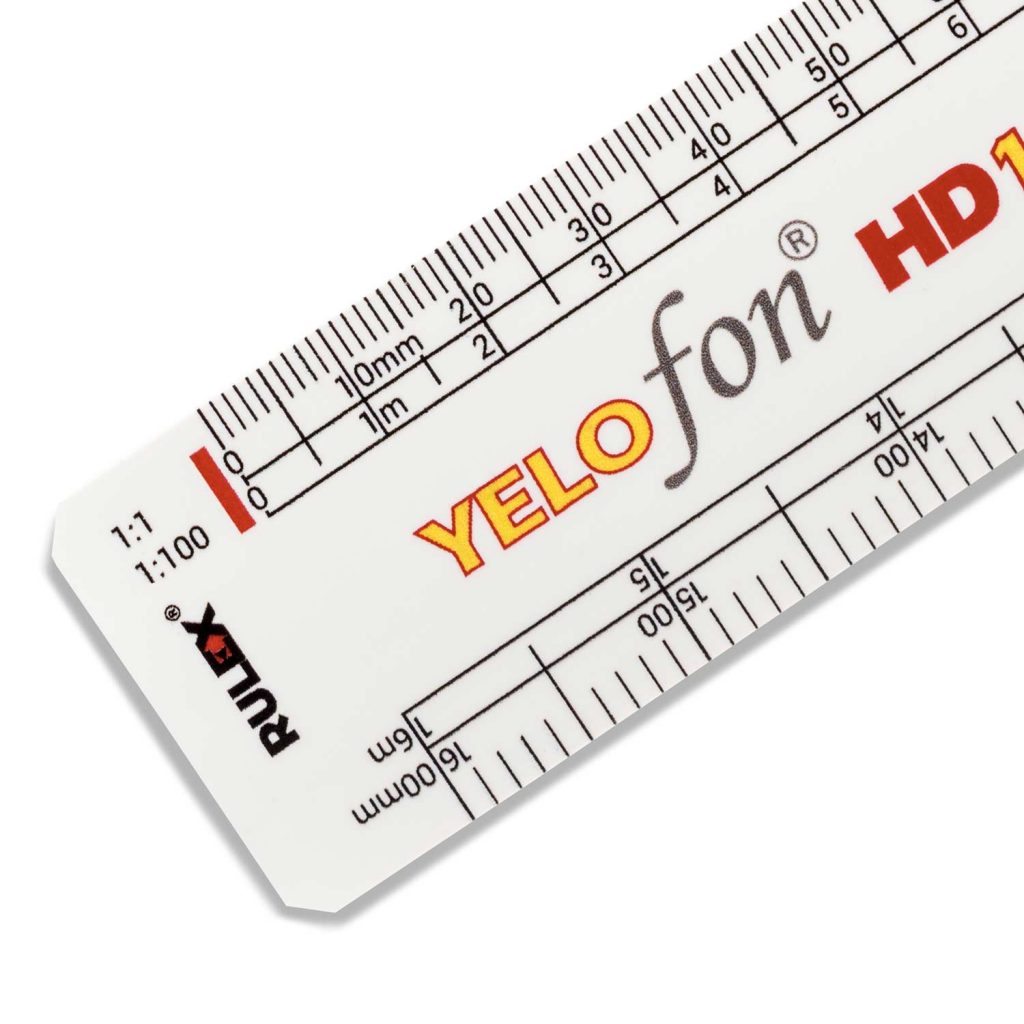 Promotional 150mm oval scale ruler - printed on one side - Rulex