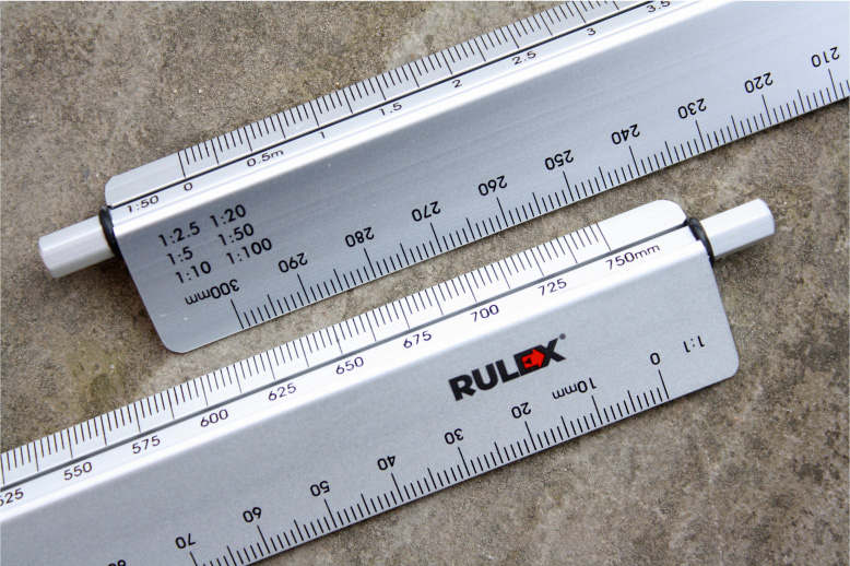 300mm Rulex architects triangular scale ruler, plastic - metric A